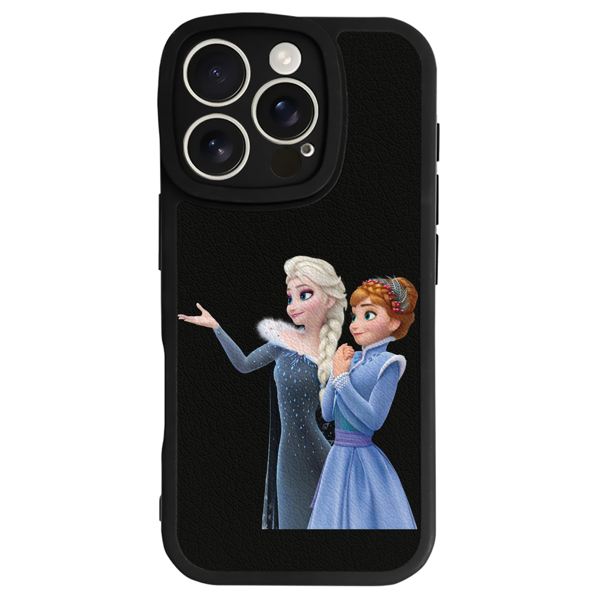 （画像用） アナと雪の女王 アンナ エルサ Frozen Anna Elsa 【iPhone 16シリーズ対応】シリコンスマホケース（レザー調） 材質：シリコン